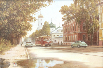 Сычёв Алексей Владимирович. Ул. Ильинская. Холст на оргалите, масло. 40х60. 2023. Собрание художника.