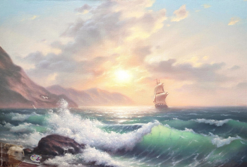 Сычёв Алексей Владимирович. Морской берег. Холст на оргалите, масло. 40х60. 2023. Собрание художника.