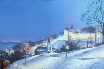 Сычёв Алексей Владимирович. Городские огни. Холст на оргалите, масло. 40х60. 2023. Собрание художника.