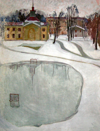 Огурцов Олег Фёдорович. Каток. Холст, масло. 106х88. 1969. Брянский областной художественный музейно-выставочный центр.