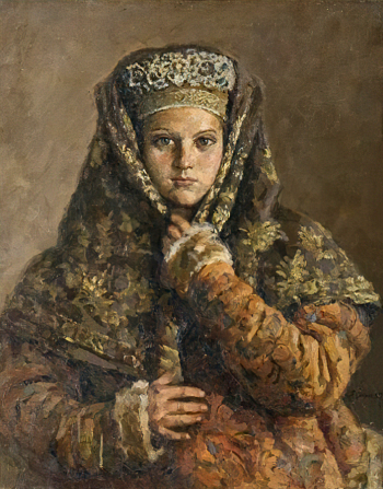 Соколов-Скаля Павел Петрович. Боярышня. Холст, масло. 73х59. 1946. Национальный художественный музей Республики Саха (Якутия).