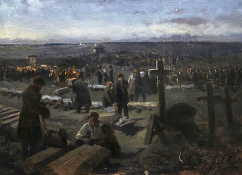 Маковский Владимир Егорович. Ходынка. Эскиз. Холст, масло. 73х103. Государственный музей политической истории России.
