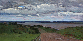 Чайкин Николай Фёдорович. На Уссури. Холст, масло. 72х145. 1960. Городской музей (Ангарск).