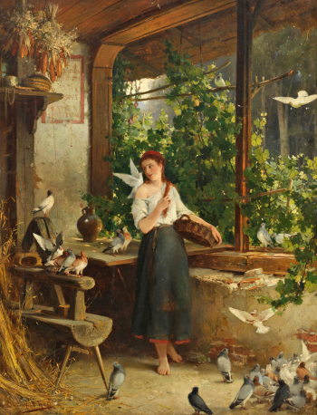 Карл Генрих Хофф. Золушка. Холст, масло. 84х68. 1860-е. Частное собрание.