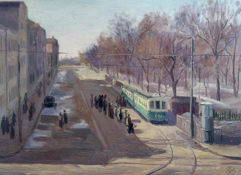 Суворов Пётр Иванович. Москва. Картон, масло. 25х31,5. 1950. Историко-этнографический музей-заповедник Шушенское.