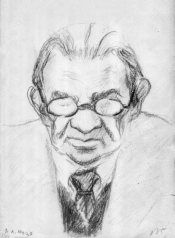 Герчук Юрий Яковлевич. Маца Иван Людвигович. Бумага, карандаш. 19,8х14,7. 1970-е. Государственный музей истории российской литературы имени В.И.Даля.