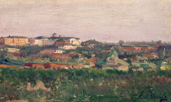 Крылов Иван Иванович. Новочеркасск. Этюд. Картон, масло. 13,7х22,7. 1900-1909. Новочеркасский музей истории донского казачества.