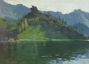 Волков Илья Васильевич. Баянаул. Холст, масло. 24,3х33. 1917. Омский областной музей изобразительных искусств имени М.А.Врубеля.