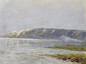 Головкин Константин Павлович. Жигулёвские горы. Картон, масло. 20х28. 1893. Самарский областной художественный музей.