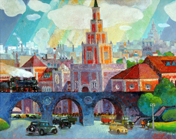 Ржевский Валерий Николаевич. Казанский вокзал. Москва. Холст, масло. 79х100. 2008. Мордовский республиканский музей изобразительных искусств имени С.Д.Эрьзи.