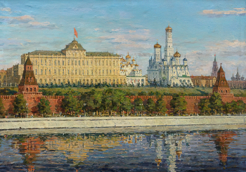Рыбченков Борис Фёдорович. Москва. Вид на Кремль. Холст, масло. 100х140. 1947. Государственный художественный музей Алтайского края.