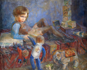 Закликовская Софья Людвиговна. Портрет дочери. Холст, масло. 86х104. 1935. Государственный Русский музей.