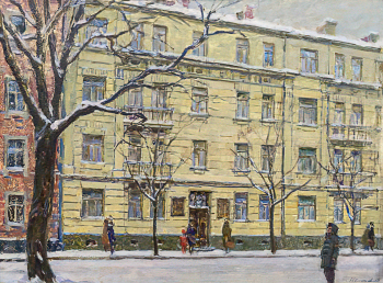 Осенев Николай Иванович. Польша. Краков. Дом, где жил В.И.Ленин. Картон, масло. 50х70. 1968. Государственный исторический музей.