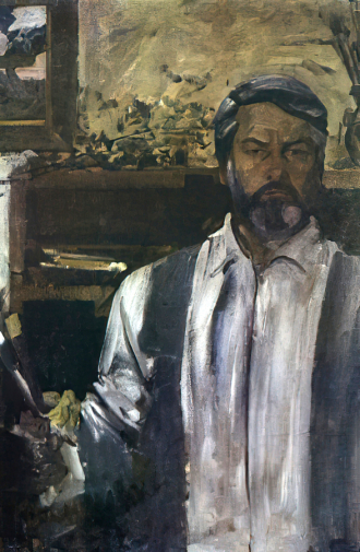 Данилевский Евгений Иванович. Автопортрет. Холст, масло. 1975. Местонахождение картины неизвестно.