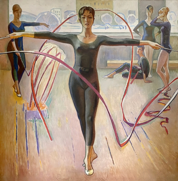 Гнеушев Константин Григорьевич. Гимнастки. Холст, масло. 158х156. 1967. Амурский областной краеведческий музей имени Г.С.Новикова-Даурского.