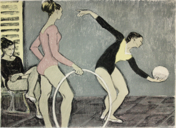 Ройтер Мендель (Михаил) Григорьевич (Гирш-Лейбович) (1916-1993). Художественная гимнастика. Бумага, цветная автолитография. 50х60. Вторая половина 20 века. Зеленогорский музейно-выставочный центр.