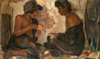 Виханский Самуил Нисонович. Беспризорники. Холст, масло. 76,5х126. 1933. Государственный Русский музей.