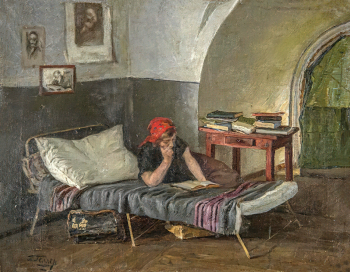 Геллер Пётр Исаакиевич. Рабфаковка. Холст, масло. 32,5х42. Первая треть 20 века. Рязанский государственный областной художественный музей имени И.П.Пожалостина.