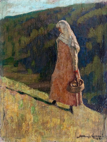 Кузнецов Владимир Александрович. Женская фигура. Холст, масло. 25,5х18. 1900. Екатеринбургский музей изобразительных искусств.