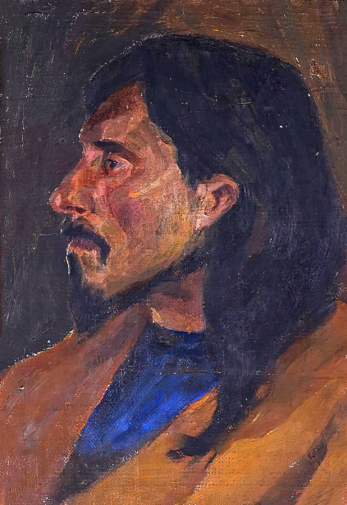 Шестаков Андрей Сергеевич. Портрет енисейца из Туруханского края. Холст, масло. 32,5х22. 1905. Томский областной художественный музей.