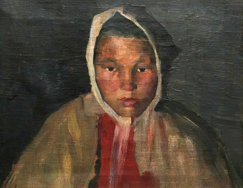 Шестаков Андрей Сергеевич. Портрет остяка. Холст, масло. 36х44. Конец 19 или начало 20 века. Красноярский краевой краеведческий музей.