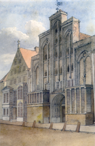 Джордж Эрнест Папендик. Дом Спекхана в Бремене. Бумага, акварель. 1828. Музей Фокке.