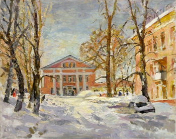 Самойленко Сергей Яковлевич. Долгопрудный. Солнечный день. Холст, масло. 40х50. 2006. Долгопрудненский историко-художественный музей.