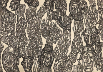 Макаров Михаил Константинович. Композиция со свечой. Бумага, тушь. 15,2х21,7. 1930-е. Государственный Русский музей.