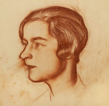 Радлов Николай Эрнестович. Портрет В.М.Ходасевич. Бумага, сангина. 36,3х35,5. 1920-е. Санкт-Петербургский государственный музей театрального и музыкального искусства.
