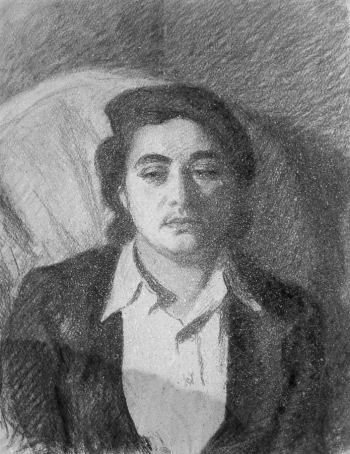 Фролова-Багреева Лидия Фёдоровна. Портрет Ревекки Левитон. Бумага, уголь. 36,8х28,5. 1940-е. Вологодская областная картинная галерея.