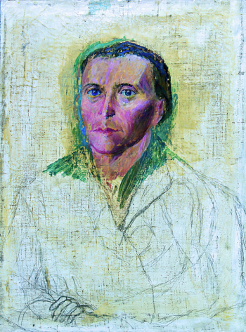 Хапаев Николай Алексеевич. Портрет Е.Н.Хапаевой, жены художника. Холст, масло. 58х44. 1930-е. Галерея Leningradart.com.