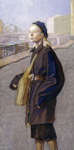Фролова-Багреева Лидия Фёдоровна. Дежурная. Холст, масло. 120х65. 20 век. Художественная культура Русского Севера.