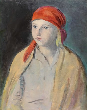 Чернышёв Николай Михайлович. Девушка в красной косынке. Холст, масло. 62х48. 1931. Саратовский государственный художественный музей имени А.Н.Радищева.