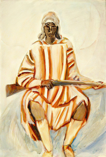 Кондратьев Павел Михайлович. Охотник. Картон, масло. 48х33. 1966. Музей изобразительных искусств Республики Карелия.