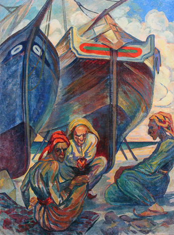Штейнберг Эдуард Антонович. Турки у фелюг. Холст, масло. 88х66. Севастопольский художественный музей имени Михаила Павловича Крошицкого.