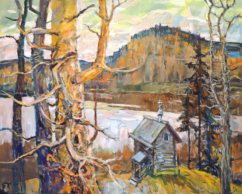 Кельберер Борис Алексеевич. Сосна. Скит. Холст, масло. 121х151. 2010. Курганский областной художественный музей имени Г.А.Травникова.