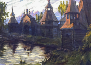 Звонилкин Александр Иванович. Старый скит. Холст, масло. 72х93,5. Конец 19 или начало 20 века. Ивановский областной художественный музей.