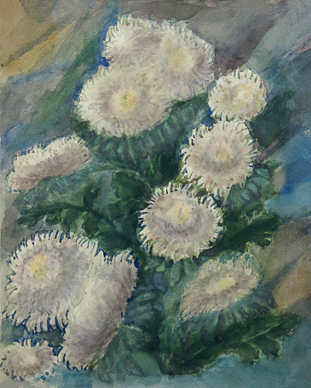 Грохольская Марианна (Мария) Ионовна. Астры. Бумага, акварель. 29,5х23,4. 1920-1926. Череповецкое музейное объединение.