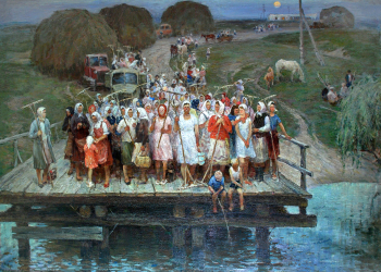Внодченко Юрий Фёдорович. Сенокос на Дону. Холст, масло. 130х191. 1984. Ростовский областной музей изобразительных искусств.