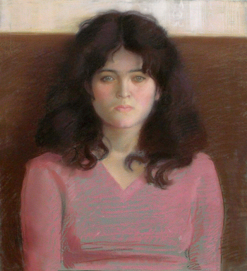 Лукьянов Мирон Владимирович. Карина. Бумага на ДВП, пастель. 55х49,8. 1982. Музейный комплекс имени Ивана Яковлевича Словцова.