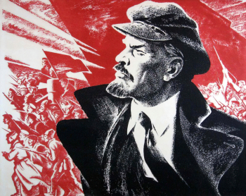 Щеглов Валериан Васильевич. Ленин - вождь революционного восстания. Бумага, цветная автолитография. 44х55. 1971. Историко-этнографический музей-заповедник Шушенское.