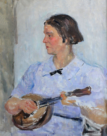 Чашников Иван Диомидович. Женщина с мандолиной. Холст, масло. 79х62. 1921. Таганрогский художественный музей.