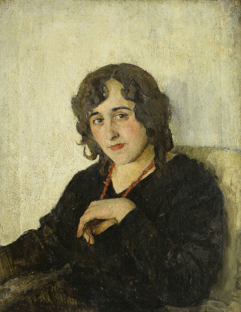 Левандовский Всеволод Николаевич. Портрет Е.В.Бебешиной. Холст, масло. 66,5х53. 20 век. Калужский музей изобразительных искусств.