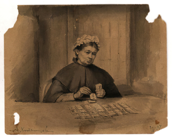 Хотяинцева Александра Александровна. Е.Я.Чехова. Бумага, карандаш. 11,6х14,6. 1892-1899. Таганрогский государственный литературный и историко-архитектурный музей-заповедник.