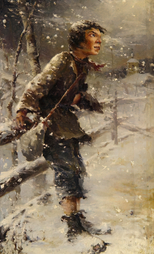 Фешин Николай Иванович. Беспризорник. Холст, масло. 98х57,6. 1890-е. Государственный музей изобразительных искусств Республики Татарстан.