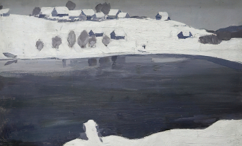 Самойлов Владимир Николаевич. Мста. Картон, масло. 50х79. 1968. Приморская государственная картинная галерея.