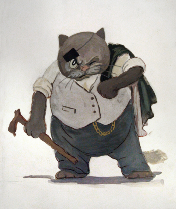 Аболмазов Сергей Владимирович. Кот Базилио. Бумага, гуашь. 28х20. 1947-1948. Самарский литературно-мемориальный музей имени М.Горького.