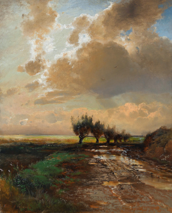 Саврасов Алексей Кондратьевич. Просёлок. Холст, масло. 71,5х58. 1873. Государственная Третьяковская галерея.