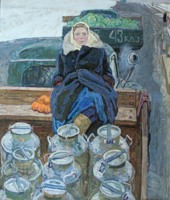 Братья Ткачёвы. Просёлочная дорога. Холст, масло. 151х130. 1974. Забайкальский краевой художественный музей.