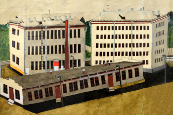 Никифоров Иван Михайлович. Пушкино. ГПТУ-54. Бумага, акварель. 29х52. 1960. Балашихинский историко-художественный музей.